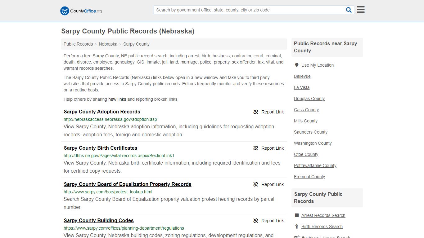 Public Records - Sarpy County, NE (Business, Criminal, GIS ...